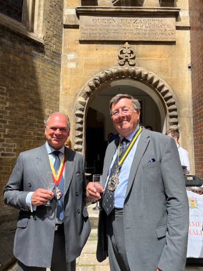 The Master Fletcher and the Master Furniture Maker at the newly opened Carmen Hall